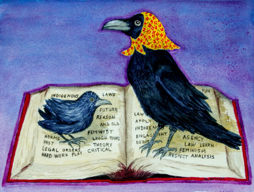 Teacher and People Raven art